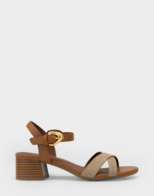 Women's Low Heeled Sandal in Natural Linen | Aerosoles New