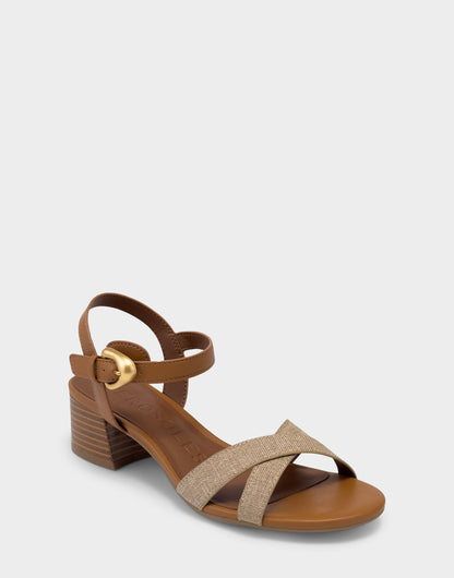 Women's Low Heeled Sandal in Natural Linen | Aerosoles New