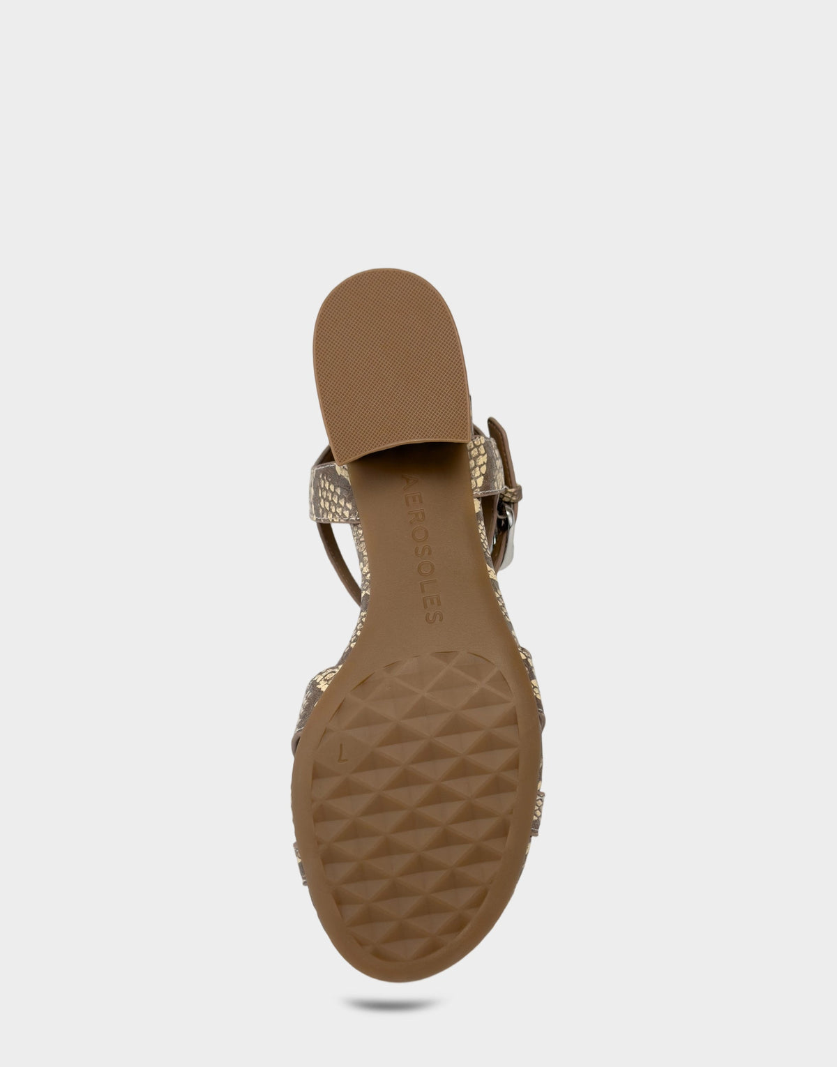Women's Heeled Sandal in Pale Yellow Faux Snake Print | Aerosoles New