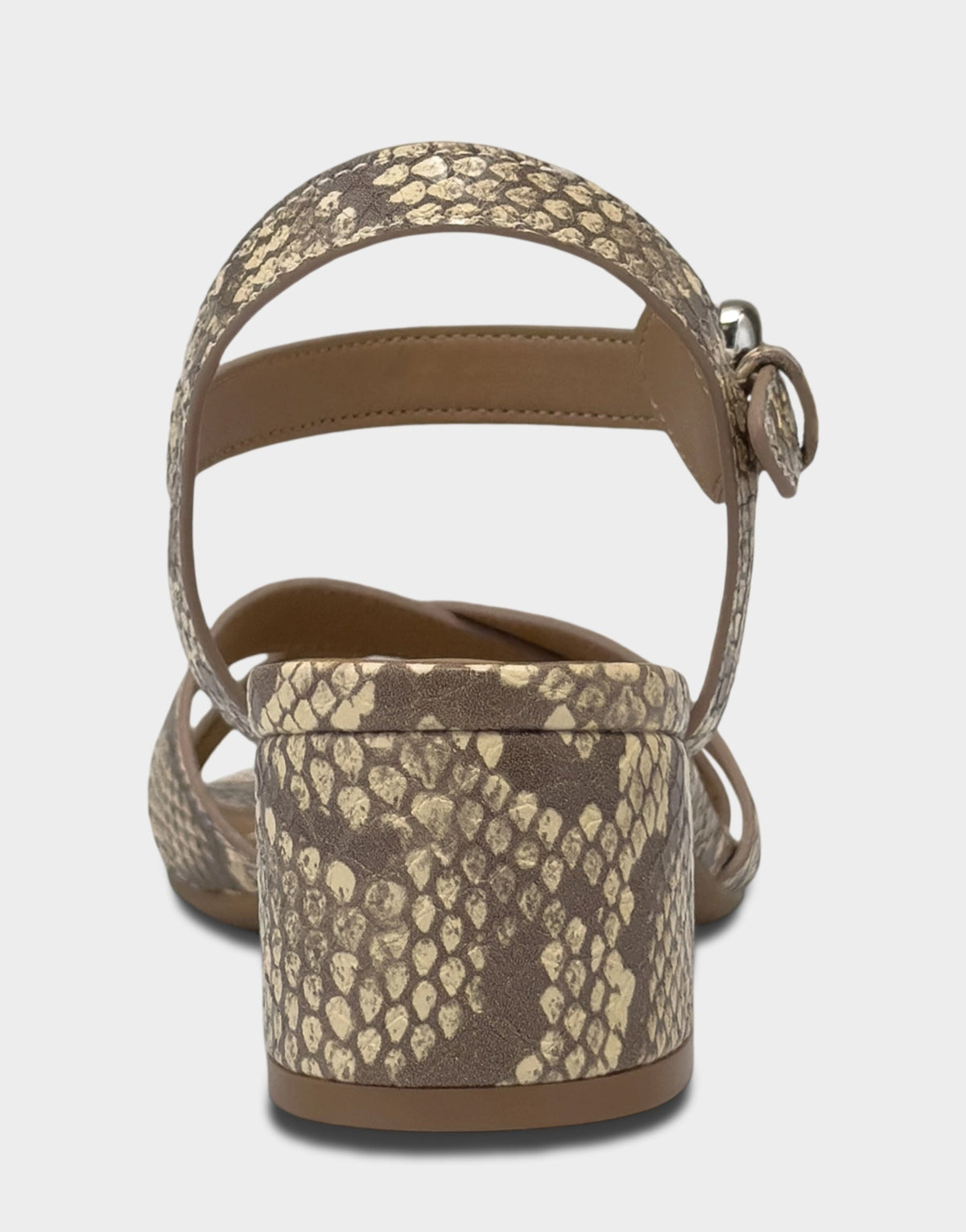 Women's Heeled Sandal in Pale Yellow Faux Snake Print | Aerosoles New