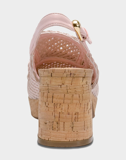 Santina Platform Slingback Loafer In Pale Pink Embroidered Raffia | Aerosoles New|Shoes