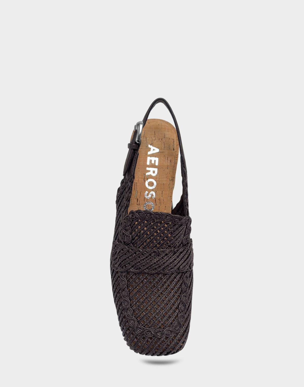 Santina Platform Slingback Loafer In Dark Brown Embroidered Natural Raffia | Aerosoles New|Shoes
