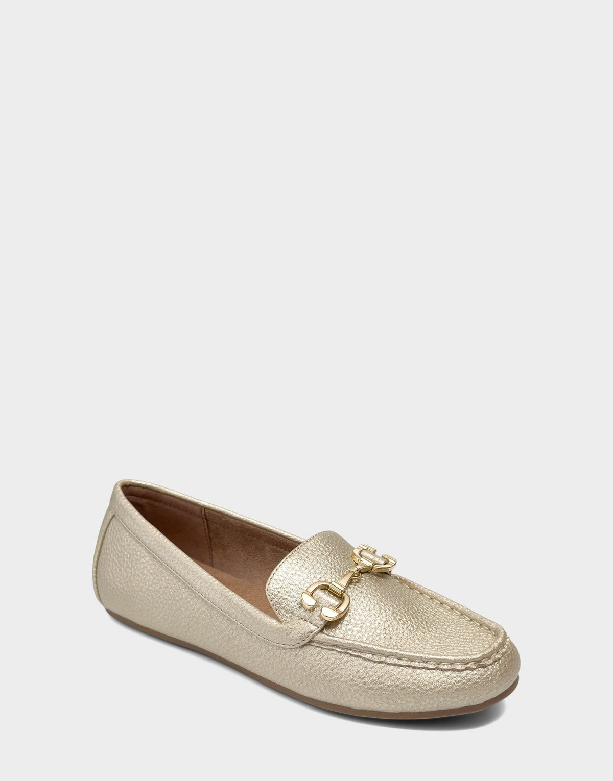 Women's Casual Loafer in Soft Gold Faux Metallic Pebbled | Aerosoles New|Shoes