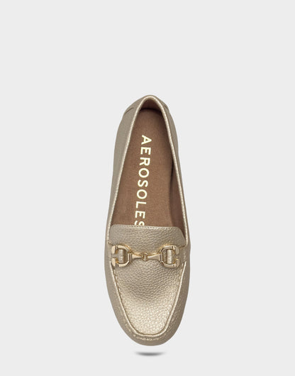 Women's Casual Loafer in Soft Gold Faux Metallic Pebbled | Aerosoles New|Shoes