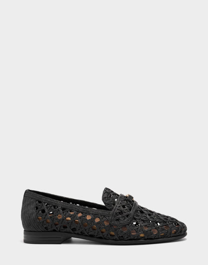 Women's Dress Flat in Black Faux Raffia | Aerosoles New|Shoes