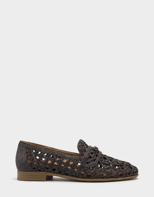 Women's Dress Flat in Dark Brown Faux Raffia | Aerosoles New|Shoes