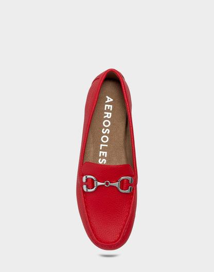 Women's Casual Loafer in Rich Red Faux Pebbled | Aerosoles New|Shoes