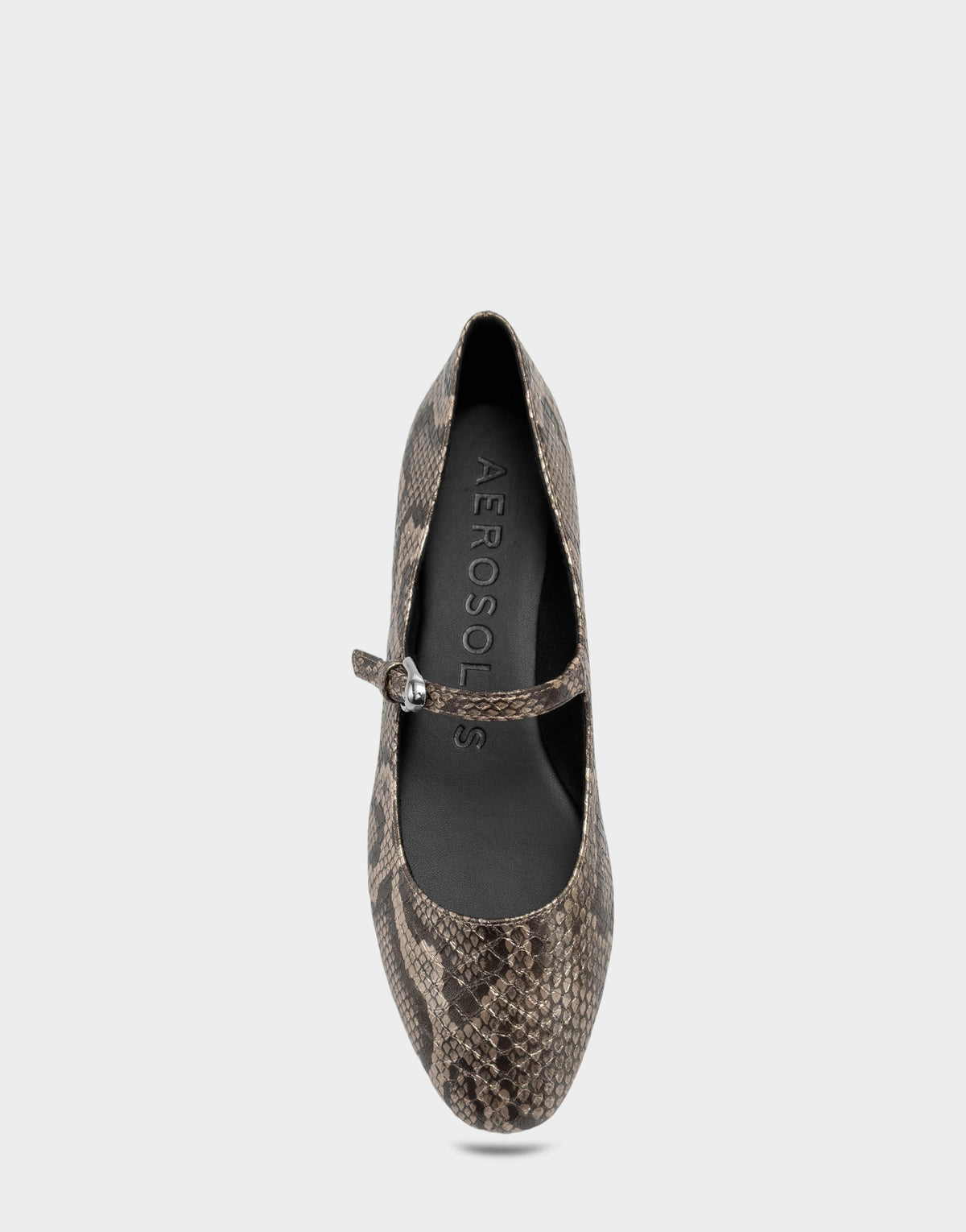 Women's Casual Flat in Champagne Faux Metallic Snake Print | Aerosoles New