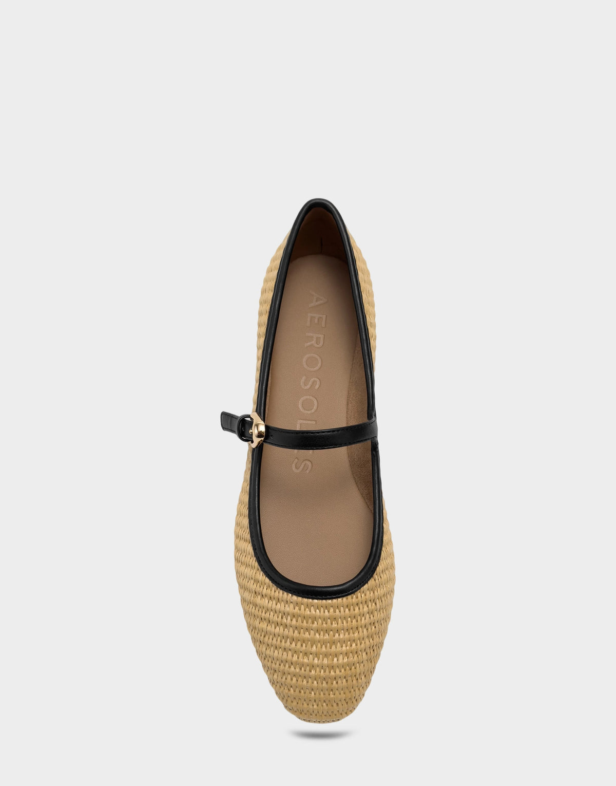 Women's Casual Flat in Natural/Black Basket Raffia | Aerosoles New