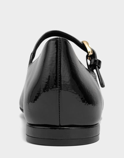 Women's Casual Flat in Black Faux Crinkle Patent | Aerosoles New