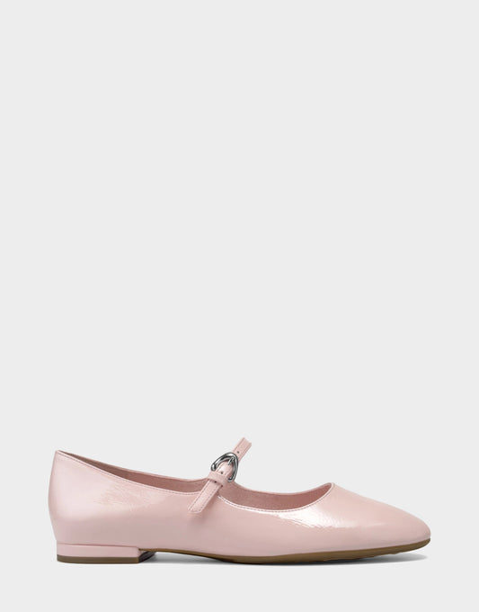 Women's Casual Flat in Pale Pink Faux Crinkle Patent | Aerosoles New