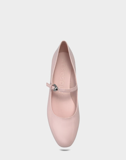 Women's Casual Flat in Pale Pink Faux Crinkle Patent | Aerosoles New