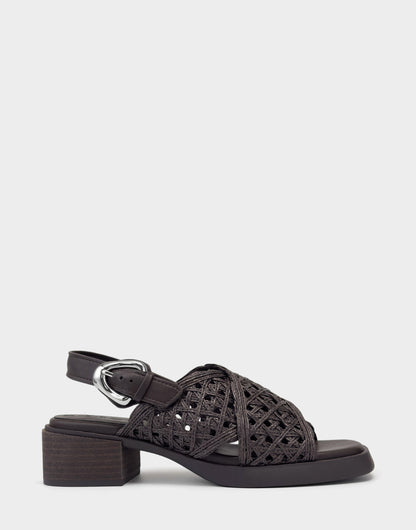 Demi Sandal In Dark Brown Crochet Raffia | Aerosoles New
