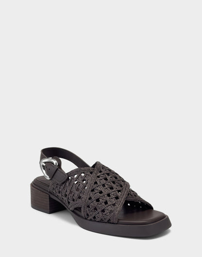 Demi Sandal In Dark Brown Crochet Raffia | Aerosoles New