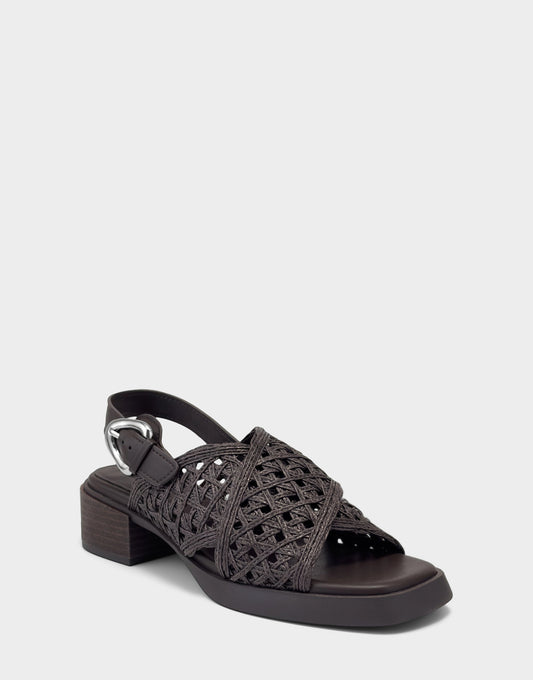 Demi Sandal In Dark Brown Crochet Raffia | Aerosoles New
