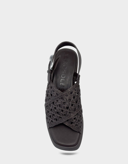 Demi Sandal In Dark Brown Crochet Raffia | Aerosoles New