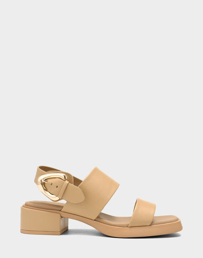 Women's Heeled Sandal in Beige Bisque Faux Soft Leather | Aerosoles New