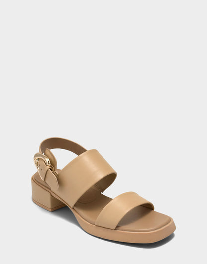 Women's Heeled Sandal in Beige Bisque Faux Soft Leather | Aerosoles New