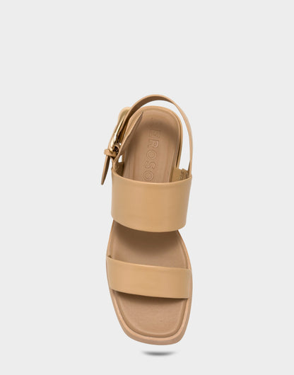 Women's Heeled Sandal in Beige Bisque Faux Soft Leather | Aerosoles New