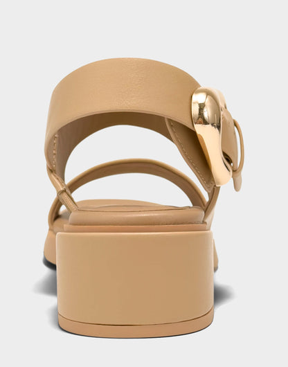 Women's Heeled Sandal in Beige Bisque Faux Soft Leather | Aerosoles New