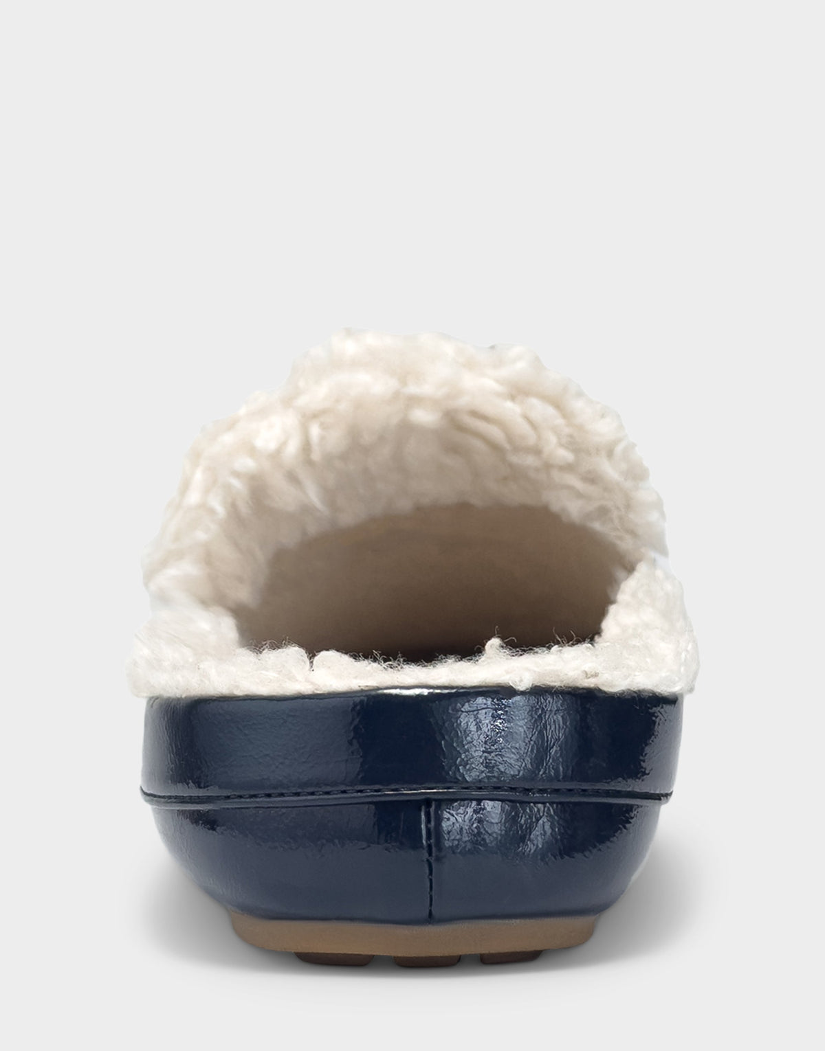 Women's Loafer Mule in Navy Crinkle Patent/Shearling | Aerosoles Shoes