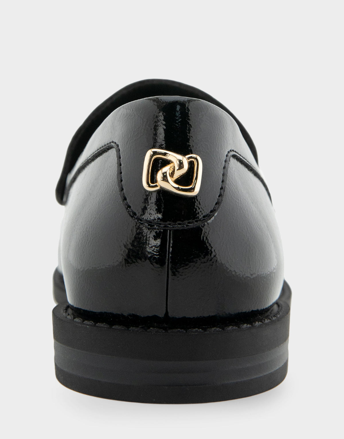Sienna Black Crinkled Patent Faux Leather Lightweight Flexible Tailored Weejun Loafer | Aerosoles Shoes