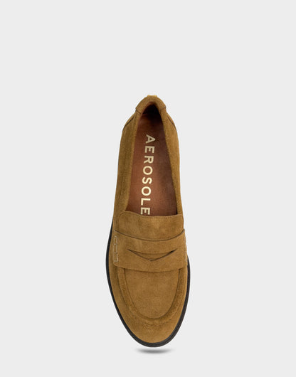 Women's Tailored Loafer in Tobacco Suede | Aerosoles Shoes