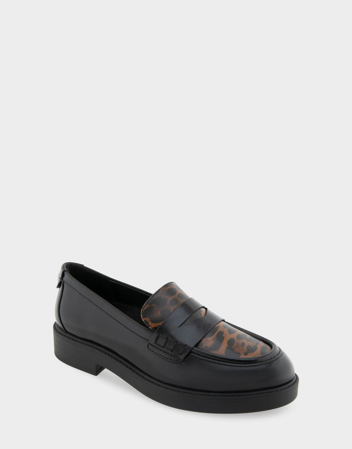 Women's Tailored Loafer in Black/Leopard Faux Leather | Aerosoles Shoes