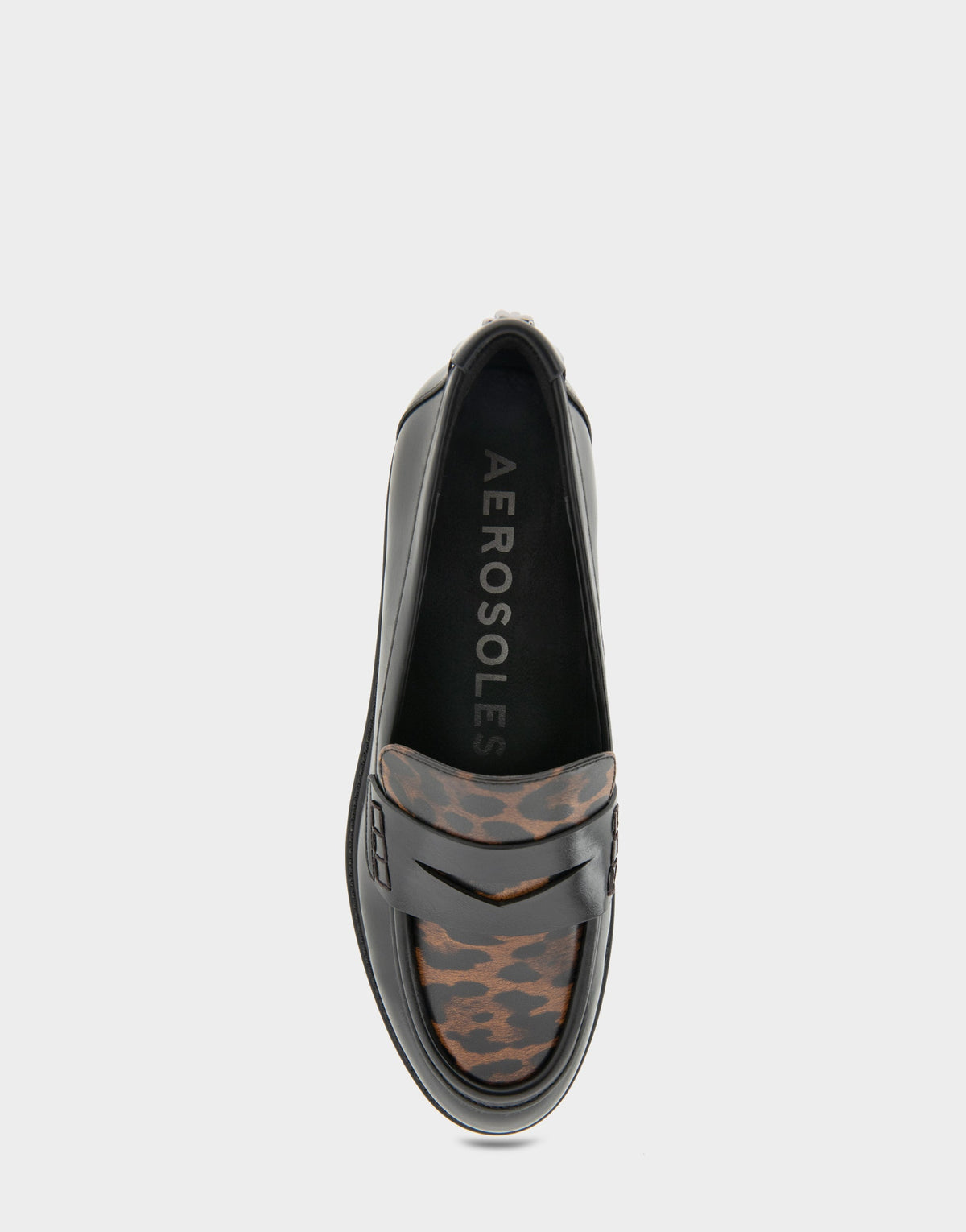 Women's Tailored Loafer in Black/Leopard Faux Leather | Aerosoles Shoes