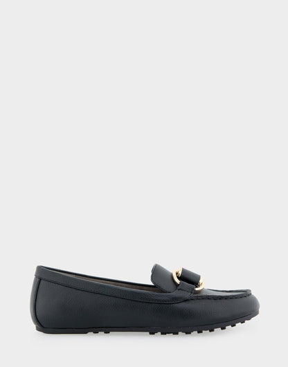 Denver Black Faux Leather Ornamented Loafer | Aerosoles Shoes