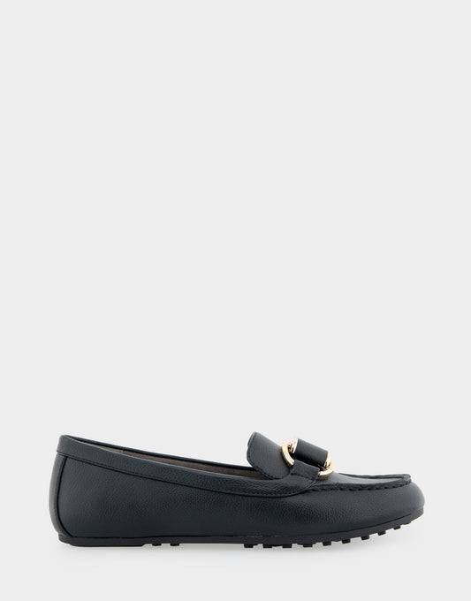 Denver Black Faux Leather Ornamented Loafer | Aerosoles Shoes