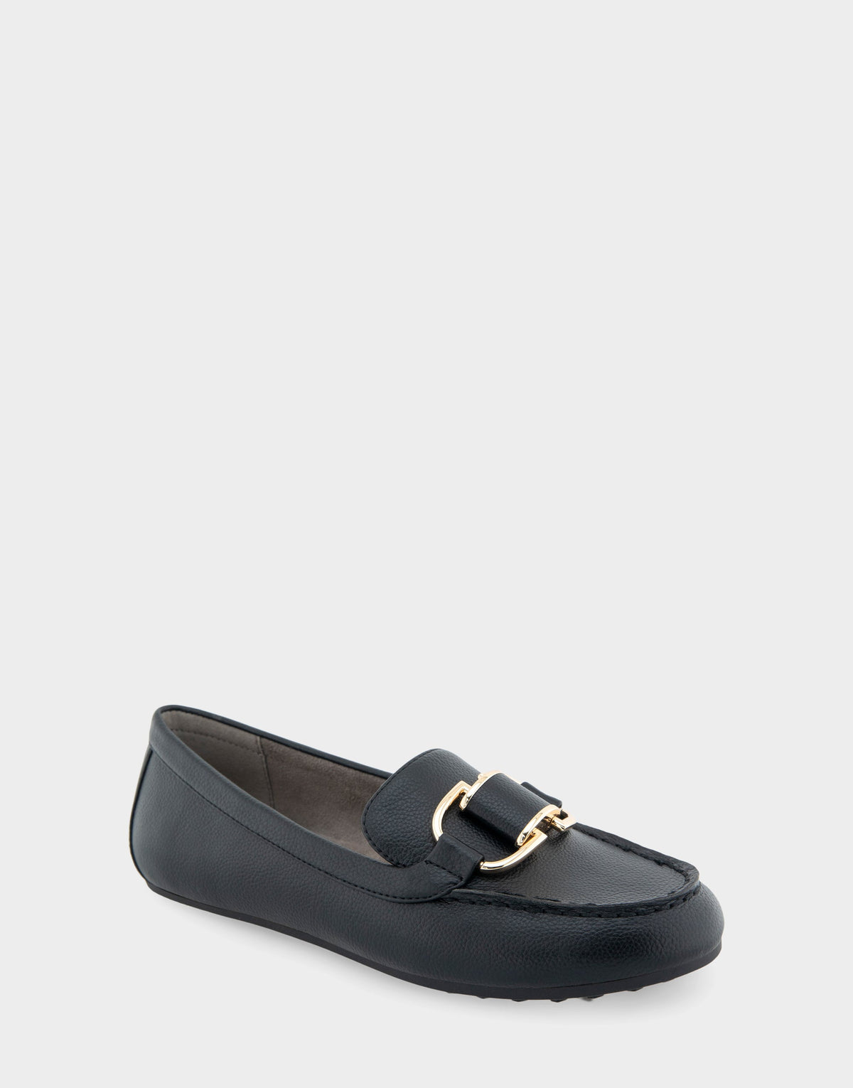 Denver Black Faux Leather Ornamented Loafer | Aerosoles Shoes
