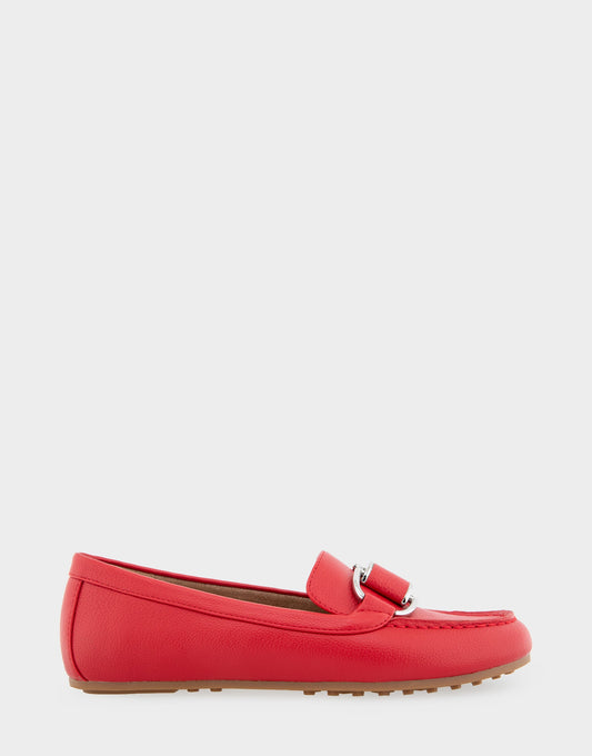 Denver Racing Red Faux Leather Ornamented Loafer | Aerosoles Shoes