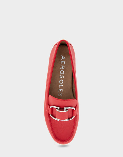 Denver Racing Red Faux Leather Ornamented Loafer | Aerosoles Shoes