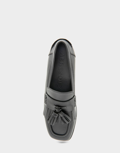 Women's Flatform Loafer in Black Faux Leather | Aerosoles Shoes