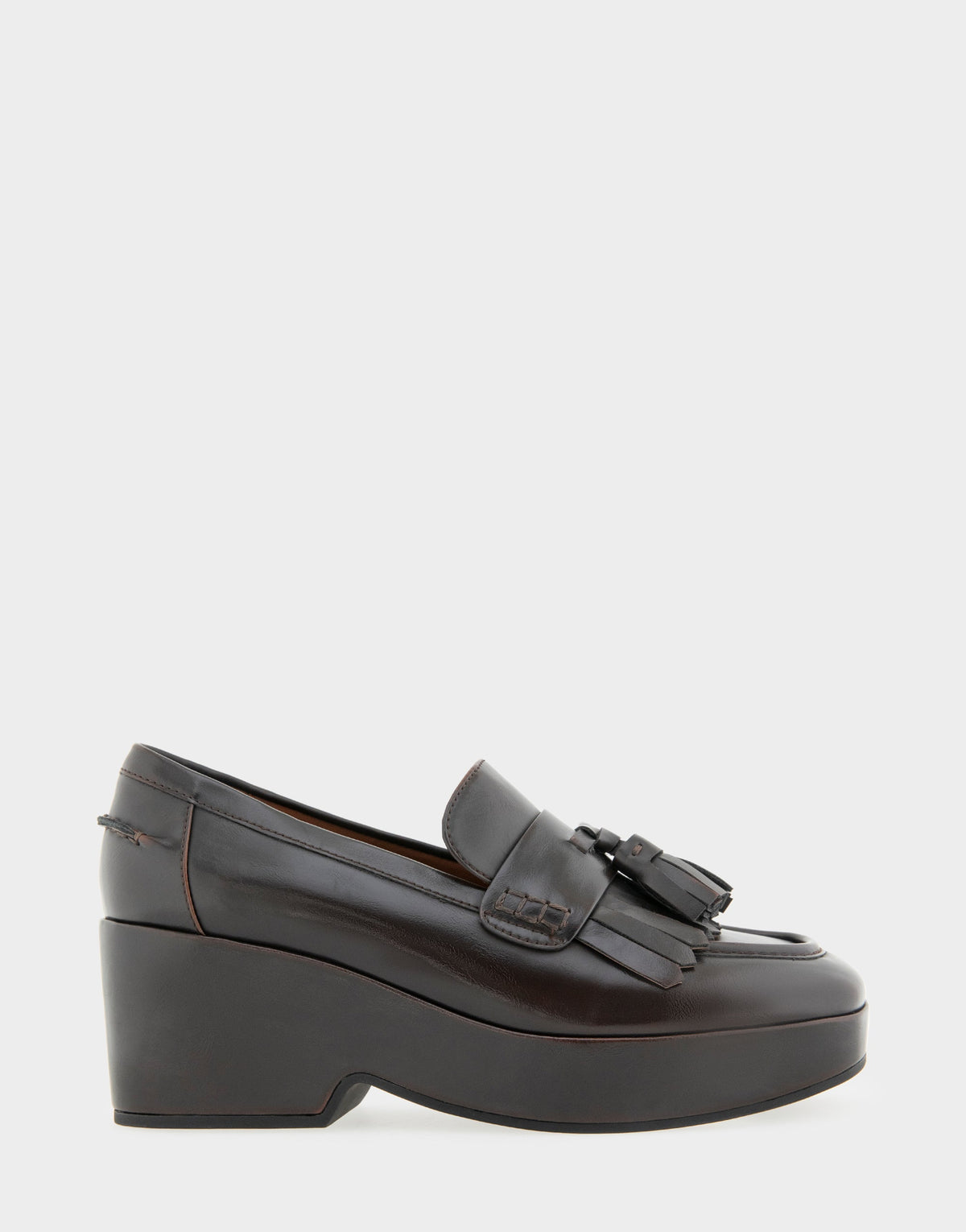 Women's Flatform Loafer in Dark Tan Faux Leather | Aerosoles Shoes