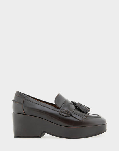 Women's Flatform Loafer in Dark Tan Faux Leather | Aerosoles Shoes
