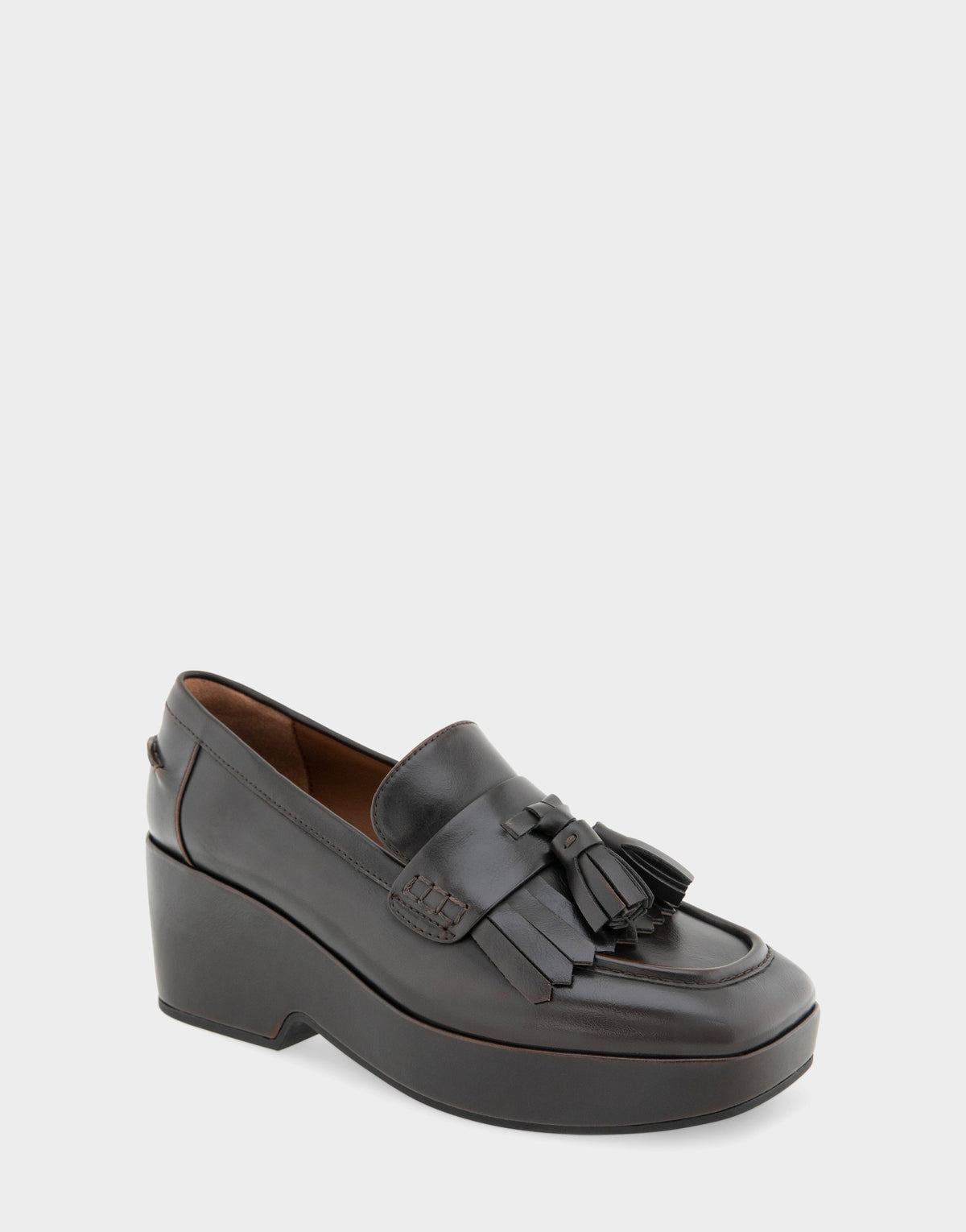 Women's Flatform Loafer in Dark Tan Faux Leather | Aerosoles Shoes