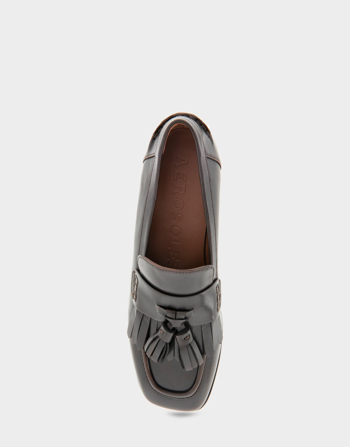 Women's Flatform Loafer in Dark Tan Faux Leather | Aerosoles Shoes