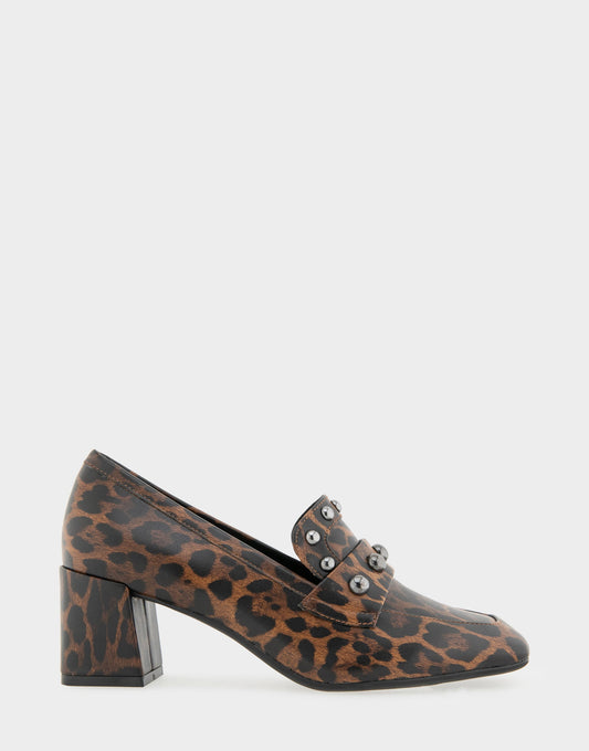 Women's Heeled Loafer in Leopard Print Faux Leather | Aerosoles Shoes