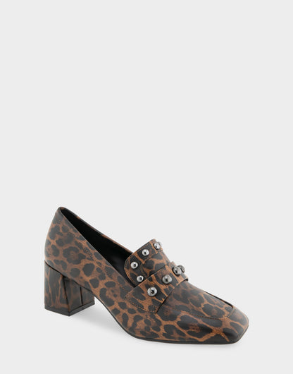 Women's Heeled Loafer in Leopard Print Faux Leather | Aerosoles Shoes