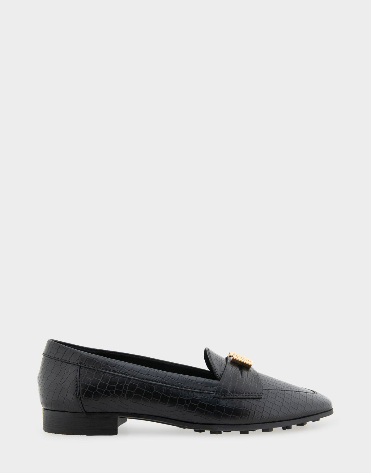 Women's Tailored Loafer in Black Embossed Croco | Aerosoles Shoes
