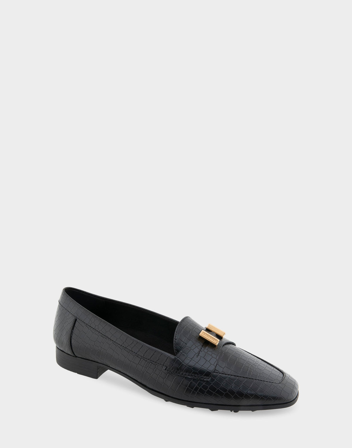 Women's Tailored Loafer in Black Embossed Croco | Aerosoles Shoes