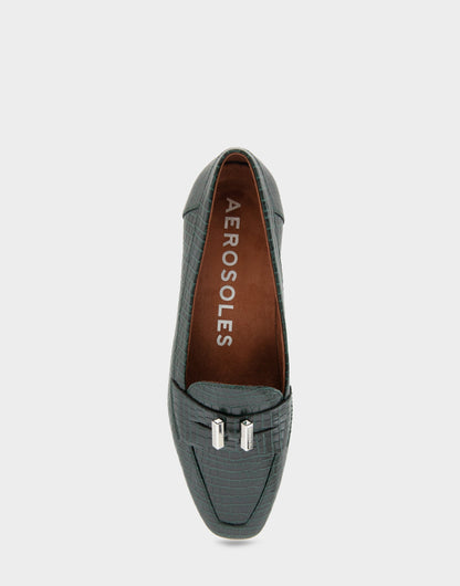 Women's Tailored Loafer in Pine Embossed Croco | Aerosoles Shoes