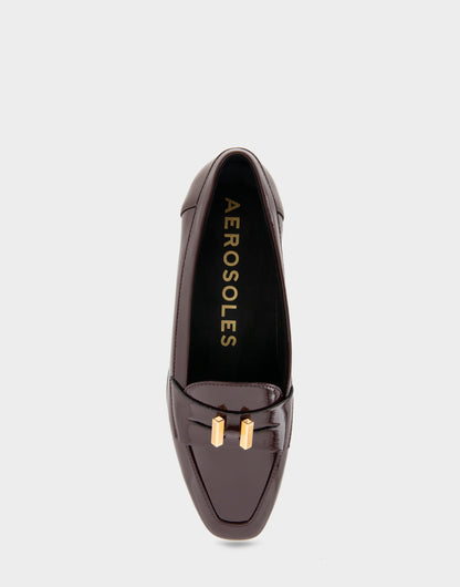 Women's Tailored Loafer in Merlot Crinkle Patent | Aerosoles Shoes