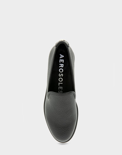 Women's Tailored Loafer in Black Faux Leather | Aerosoles Shoes