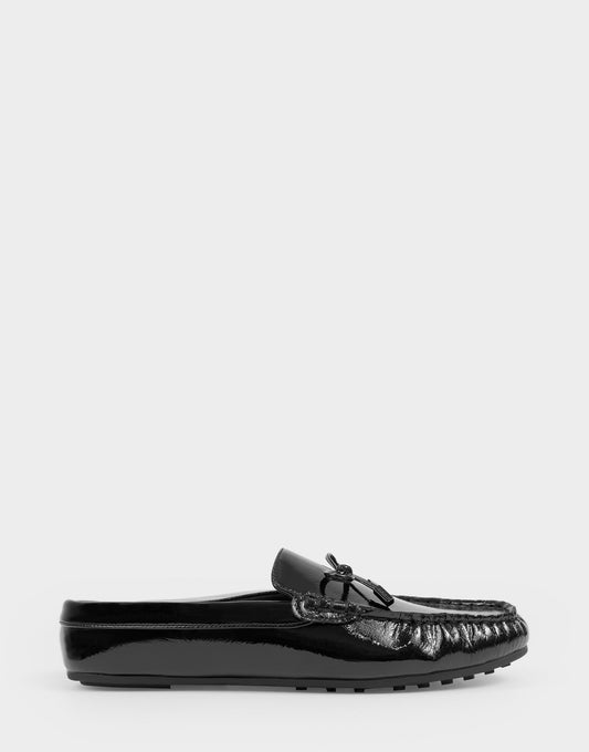Women's Loafer Mule in Black Crinkle Patent | Aerosoles Shoes