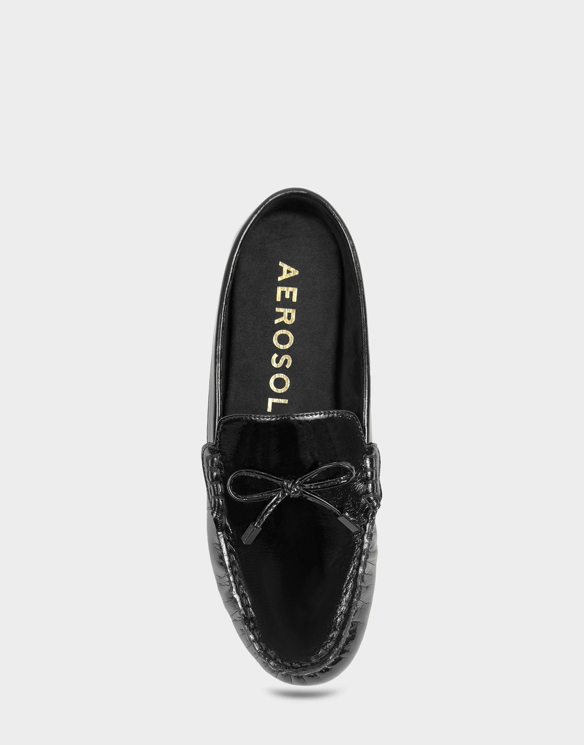 Women's Loafer Mule in Black Crinkle Patent | Aerosoles Shoes