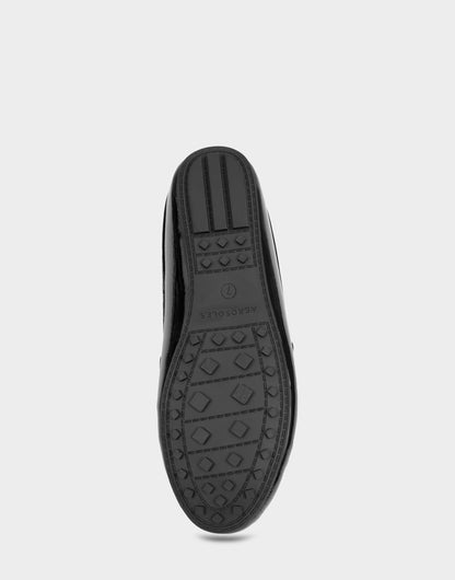 Women's Loafer Mule in Black Crinkle Patent | Aerosoles Shoes