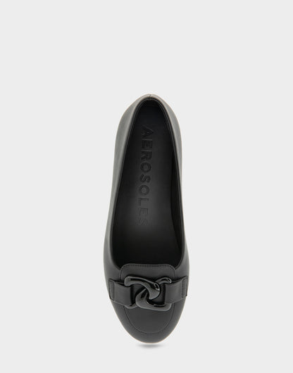Women's Ballet Flat in Black Faux Leather | Aerosoles Shoes